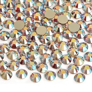 jollin 2880pcs glue fix crystal flatback rhinestones glass diamantes gems for nail art crafts decorations clothes shoes 24mm ss8 crystal