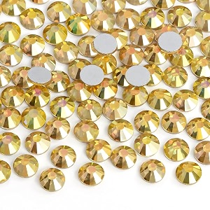 jollin glue fix crystal flatback rhinestones glass diamantes gems for nail art crafts decorations clothes shoesss10 2880pcs metallic sunshine