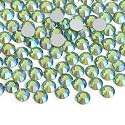 Jollin Glue Fix Crystal Flatback Rhinestones Glass Diamantes Gems for Nail Art Crafts Decorations Clothes Shoes(ss10 2880pcs, Light Green AB)
