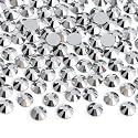 Jollin Glue Fix Crystal Flatback Rhinestones Glass Diamantes Gems for Nail Art Crafts Decorations Clothes Shoes(ss20 1440pcs, Silver)