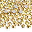 Jollin Glue Fix Crystal Flatback Rhinestones Glass Diamantes Gems for Nail Art Crafts Decorations Clothes Shoes(ss10 2880pcs, Metallic Sunshine)