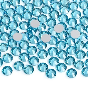 jollin glue fix flatback rhinestones glass diamantes gems for nail art ss12 1440pcs aquamarine