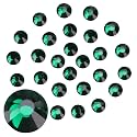 Jollin Glue Fix Flatback Rhinestones Glass Diamantes Gems for Nail Art (ss16 1440pcs, Drak Green)