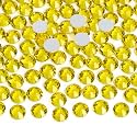 Jollin Glue Fix Flatback Rhinestones Glass Diamantes Gems for Nail Art (ss12 1440pcs, Citrine)