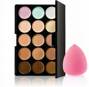 jollity 15 colors contour concealer palette 1 beauty flawless makeup blender puff
