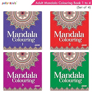 jolly kids mandala colouring books set of 4 colouring book for adults teenagers stress relieving designs ages 12 english
