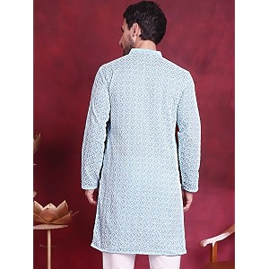 Jompers Cotton Chikankari Embroidered Regular Fit Kurtas