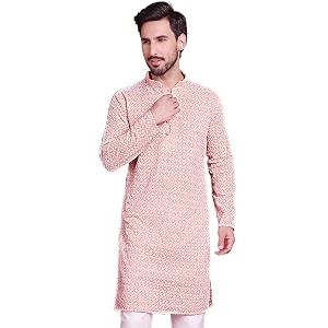Jompers Cotton Chikankari Embroidered Regular Fit Kurtas