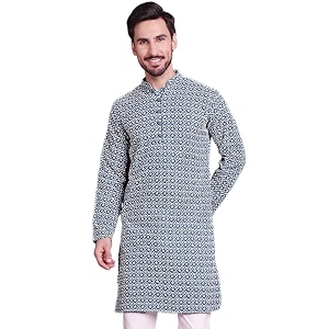 Jompers Cotton Chikankari Embroidered Regular Fit Kurtas