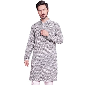 Jompers Cotton Chikankari Embroidered Regular Fit Kurtas
