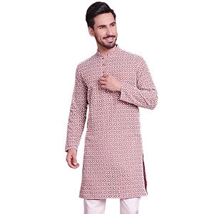 Jompers Cotton Chikankari Embroidered Regular Fit Kurtas