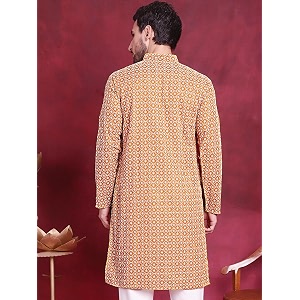 Jompers Cotton Chikankari Embroidered Regular Fit Kurtas