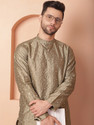 Jompers Embroidered Silk Blend Straight Kurta for