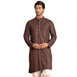 Jompers Embroidered Straight Kurtas for Men