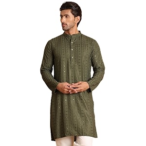 Jompers Embroidered Straight Kurtas for Men
