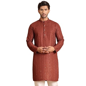 Jompers Embroidered Straight Kurtas for Men