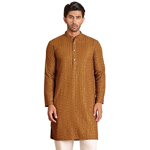 Jompers Embroidered Straight Kurtas for Men