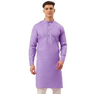 Jompers Mens Cotton Ethnic Solid Kurta.
