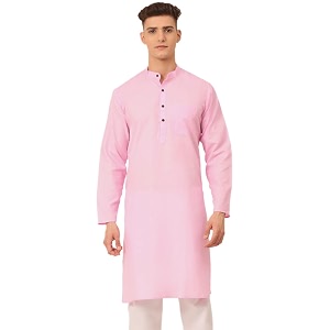 Jompers Mens Cotton Ethnic Solid Kurta.