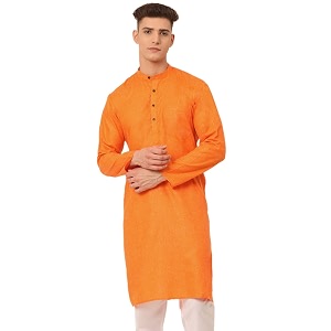 Jompers Mens Cotton Ethnic Solid Kurta.