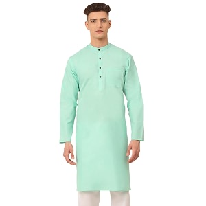 Jompers Mens Cotton Ethnic Solid Kurta.