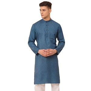Jompers Mens Cotton Ethnic Solid Kurta.