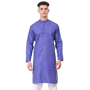 Jompers Mens Cotton Ethnic Solid Kurta.