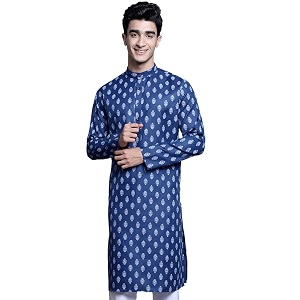 Jompers Mens Cotton Floral Printed Kurtas