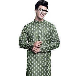 Jompers Mens Cotton Floral Printed Kurtas