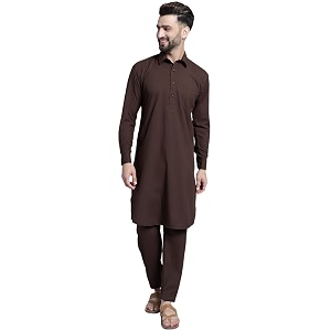Jompers Mens Cotton Solid Pathani Kurta With