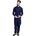 Jompers Men39s Cotton Solid Pathani Kurta With
