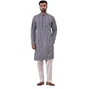 Jompers Floral Embroidered Kurta With Churidar Blue