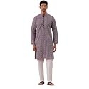 Jompers Floral Embroidered Kurta With Churidar Purple