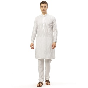Jompers Mens Embroidered Straight Kurta Pyjama Set.