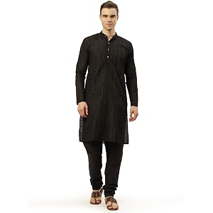 Jompers Mens Embroidered Straight Kurta Pyjama Set.