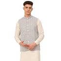 Jompers Men39s Embroidered Woven Pure Cotton Nehru