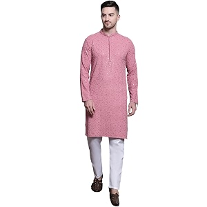 Jompers Mens Geometric Sequin Embroidered Pure Cotton