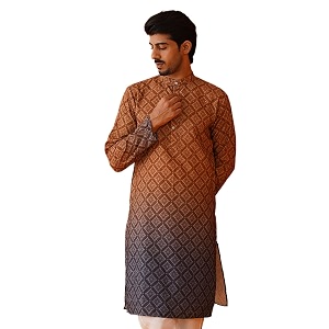 Jompers Mens Ombre Pure Cotton Straight Kurta
