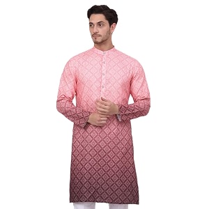 Jompers Mens Ombre Pure Cotton Straight Kurta