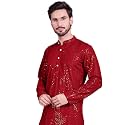 Jompers Men39s Regular Fit Rayon Sequins Chikankari