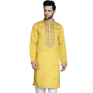 Jompers Mens Sequins Embroidered Kurtas