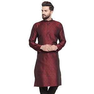 Jompers Mens Silk Straight Kurta