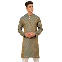 Jompers Silk Blend Men39s Woven Design Kurtas.