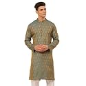 Jompers Silk Blend Men39s Woven Design Kurtas.