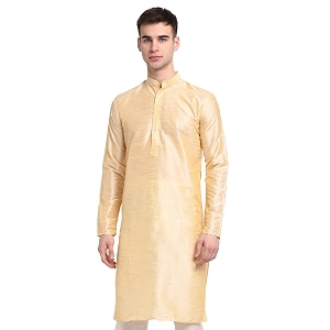 Jompers Men Black White Solid Kurta