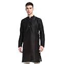 Jompers Men Black &amp; White Solid Kurta