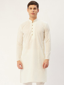 jompers men embroidered straight kurta