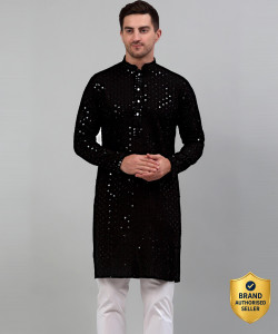 Jompers Men Solid Straight Kurta