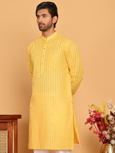 Jompers Men Striped Straight Kurta