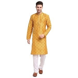 Jompers Mens Coller Embroidered Printed Kurta Pyjama.